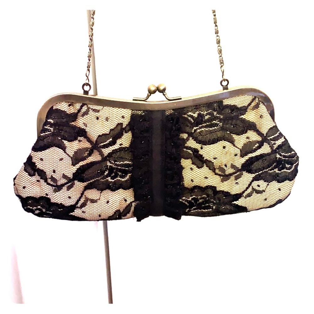 Liz Claiborne Vintage Lace and Bead Clutch